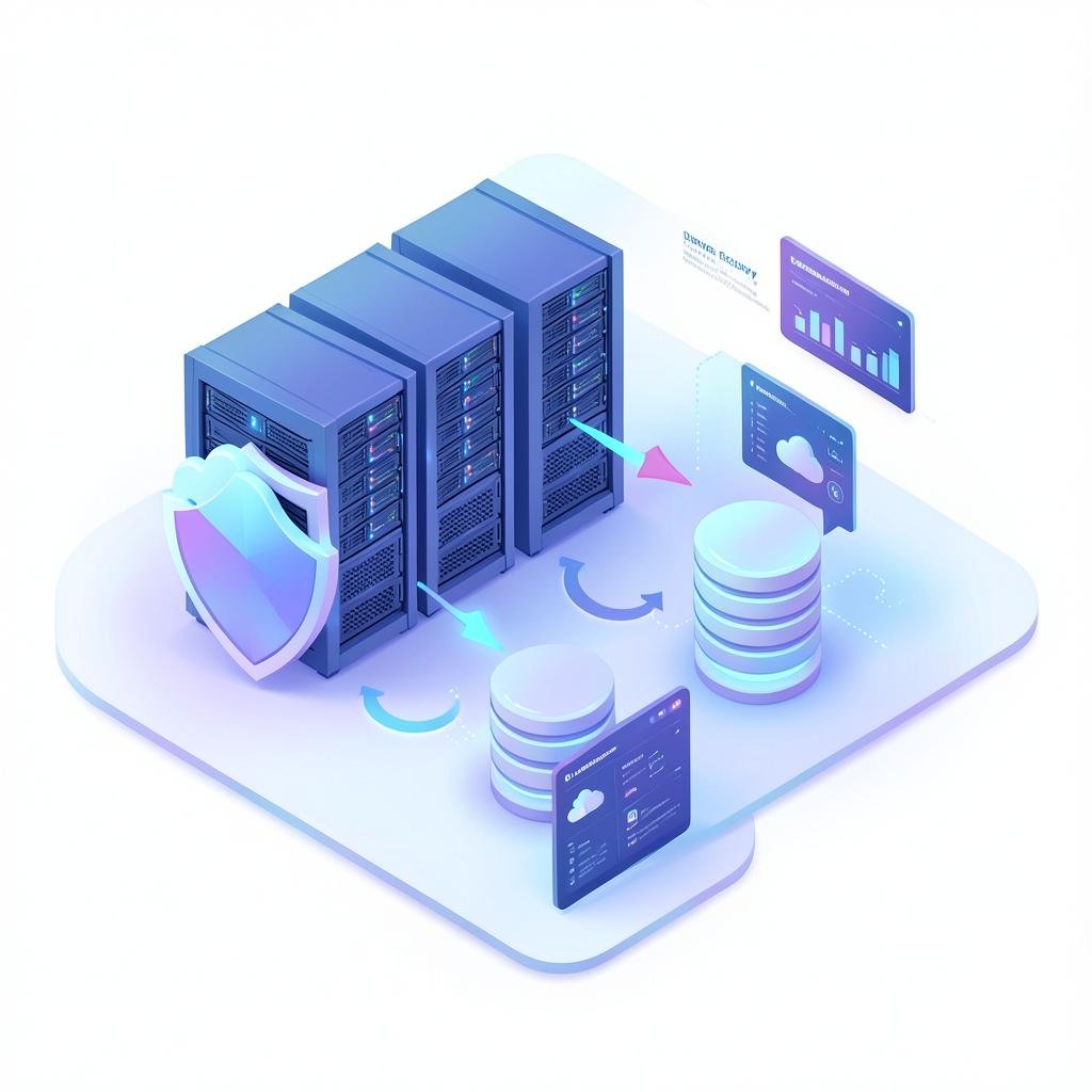 Servers replicating protected data to a cloud recovery vault