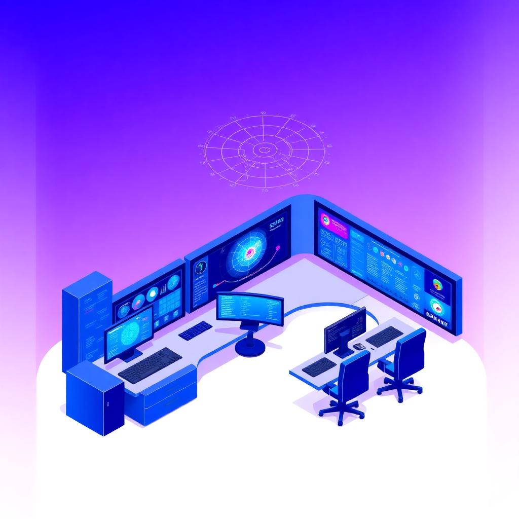 Isometric illustration of a Security Operations Center
